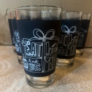 Luminarc Christmas Glass Drinking Glasses, Set Of 6 Holiday Glasses